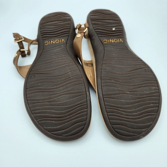 Vionic Kirra Womens Brown Leather Toe Post Open Toe Sandals Size 11 - Picture 2 of 5